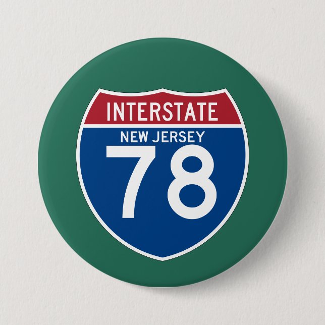 New-Jersey NJ I-78 Autobahn-Schild - Button (Vorderseite)