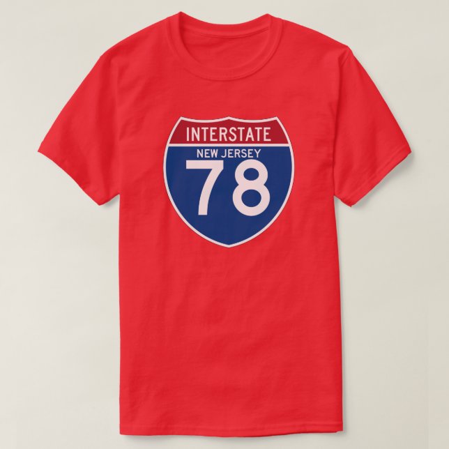New-Jersey NJ I-78 Autobahn-Schild - T-Shirt (Design vorne)