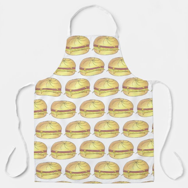 New Jersey NJ Pork Roll Ham Egg Breakfast Sandwich Schürze (Vorderseite)