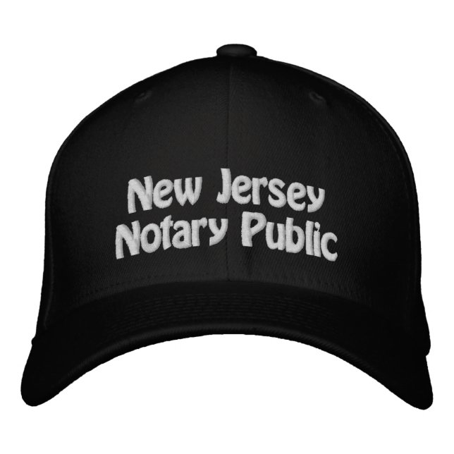 New Jersey Notary Public Embroided Baseball Cap Bestickte Baseballkappe (Vorderseite)