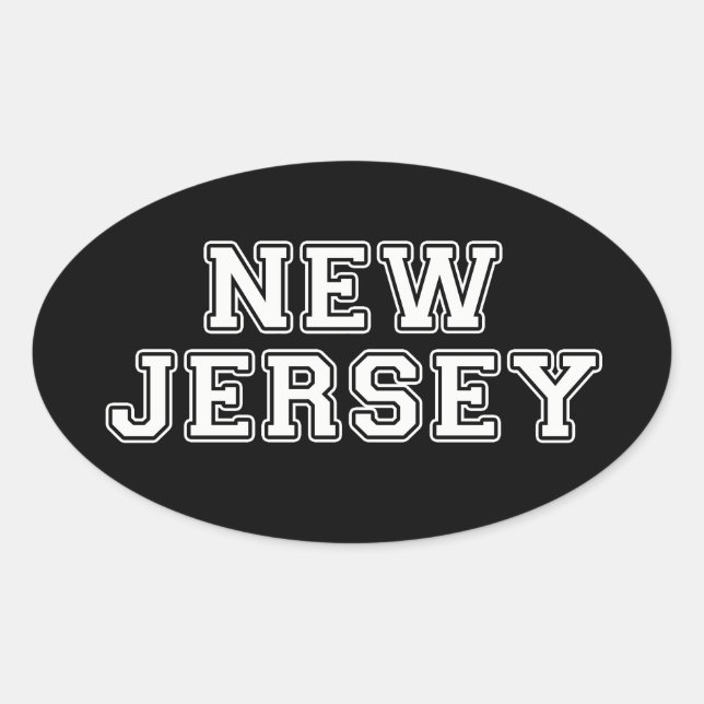 New Jersey Ovaler Aufkleber (Vorderseite)