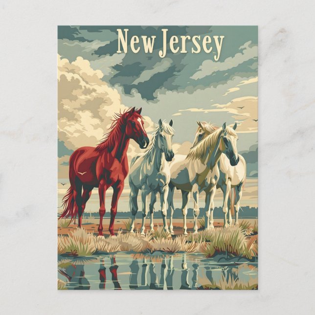 New Jersey Pferde Postkarte (Vorderseite)
