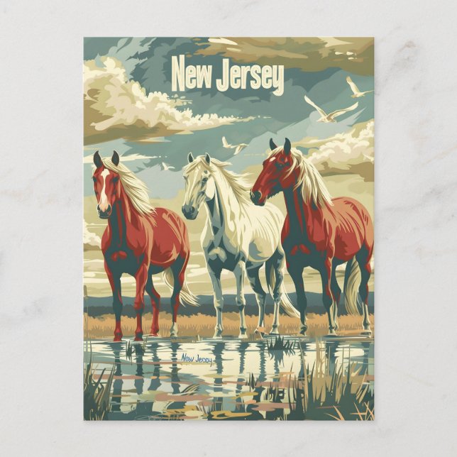 New Jersey Pferde Postkarte (Vorderseite)