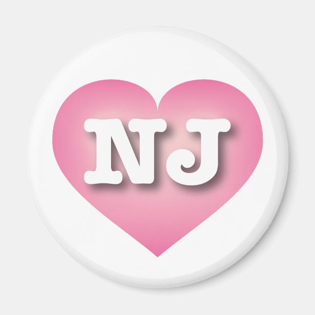 New Jersey Pink Fade Heart - I Liebe NJ Magnet (Vorne)