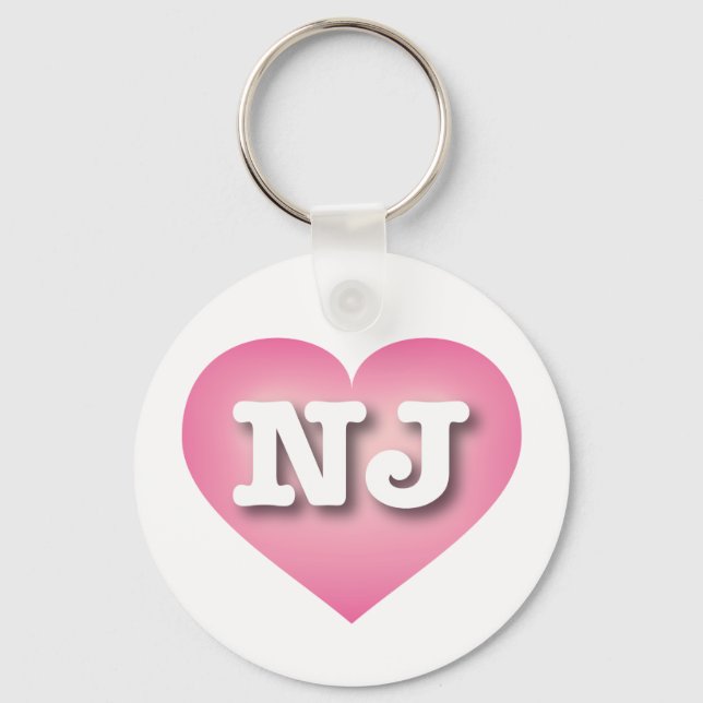 New Jersey Pink Fade Heart - I Liebe NJ Schlüsselanhänger (Vorderseite)