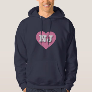 New Jersey Pink Heart - I Liebe NJ Hoodie