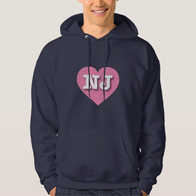 New Jersey Pink Heart - I Liebe NJ Hoodie (Vorderseite)
