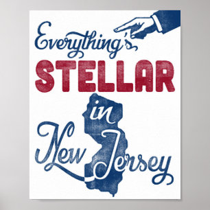 New-Jersey Plakat-lustiger roter weißer blauer Poster