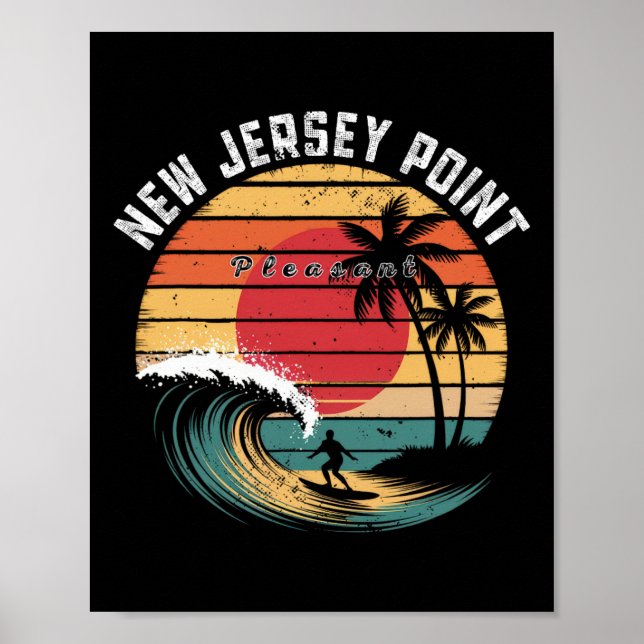 New Jersey Point Pleasant Beach Surfen  Poster (Vorne)