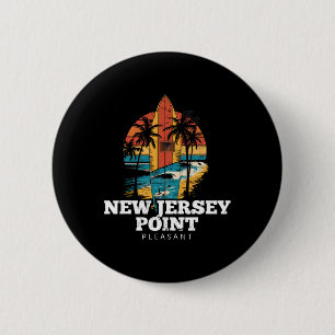 New Jersey Point Pleasant Surfbrett Surfen Retro  Button