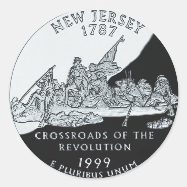 New Jersey Quarter Runder Aufkleber (Vorderseite)
