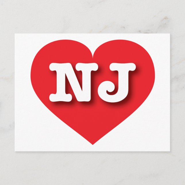 New Jersey Red Heart - I Liebe NJ Postkarte (Vorderseite)