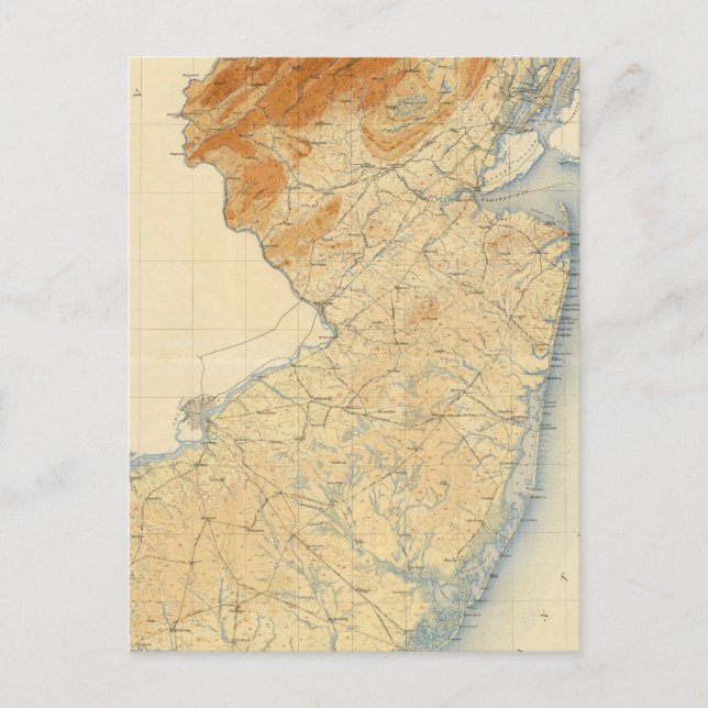 New Jersey Relief Map Postkarte (Vorderseite)