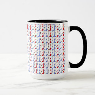 New-Jersey rote, weiße u. blaue Wecker-Tasse Tasse