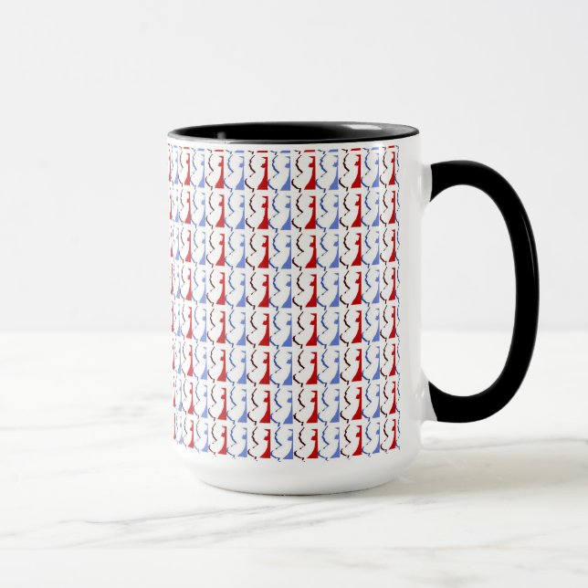 New-Jersey rote, weiße u. blaue Wecker-Tasse Tasse (Rechts)