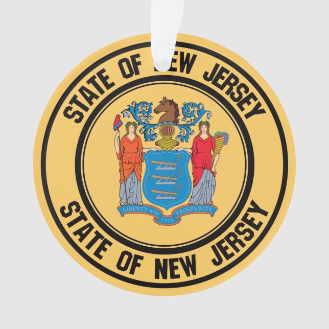 New Jersey Round Emblem Ornament (Vorderseite)