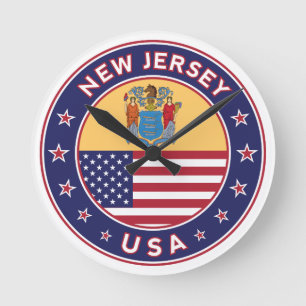 New Jersey Runde Wanduhr