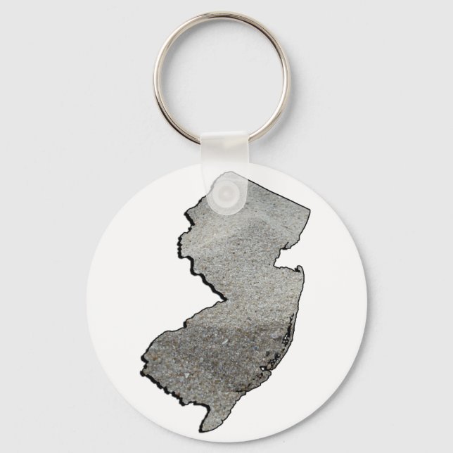 New Jersey Sandy Staat Kontur Schlüsselanhänger (Vorderseite)