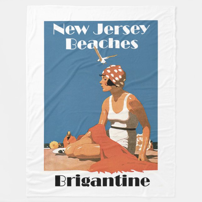 New-Jersey setzt ~ Brigantine auf den Strand Fleecedecke (Vorderseite)