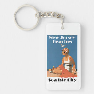 New-Jersey setzt ~ Seeinsel-Stadt auf den Strand Schlüsselanhänger