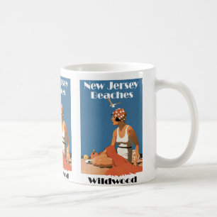 New-Jersey setzt ~ Wildwood auf den Strand Kaffeetasse