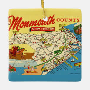 New Jersey Shore Postcard Keramikornament