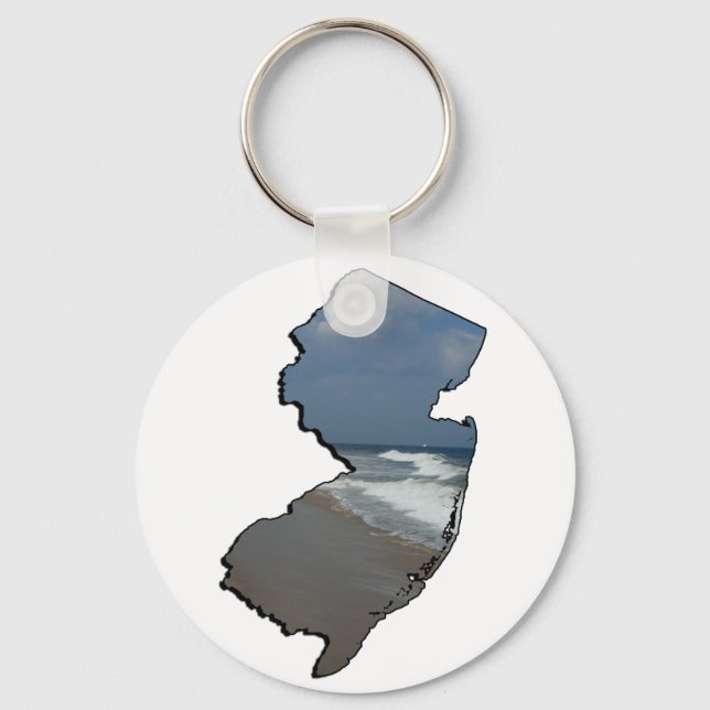 New Jersey Shore Staat Kontur Schlüsselanhänger (Vorderseite)