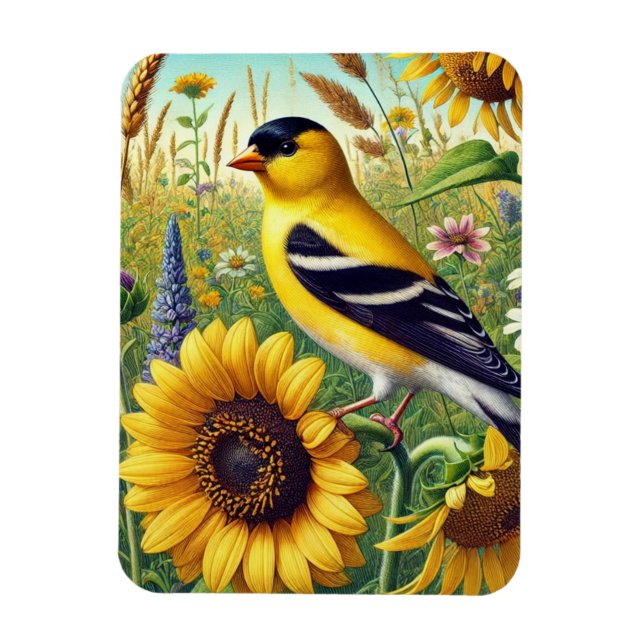 New Jersey Staat Bird Eastern Goldfinch Magnet (Vertikal)