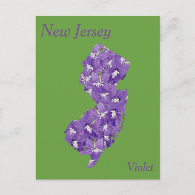 New Jersey Staat Blume Collage Map Postkarte (Vorderseite)