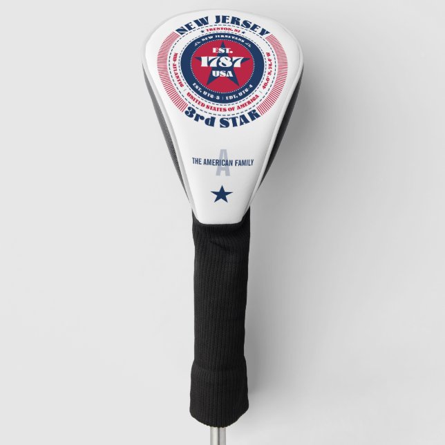 New Jersey Staat Circle Custom Golf Head Cover Golf Headcover (Vorderseite)