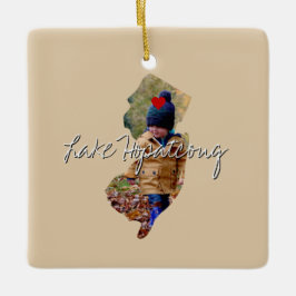 New Jersey Staat Foto Insert and town name Keramikornament
