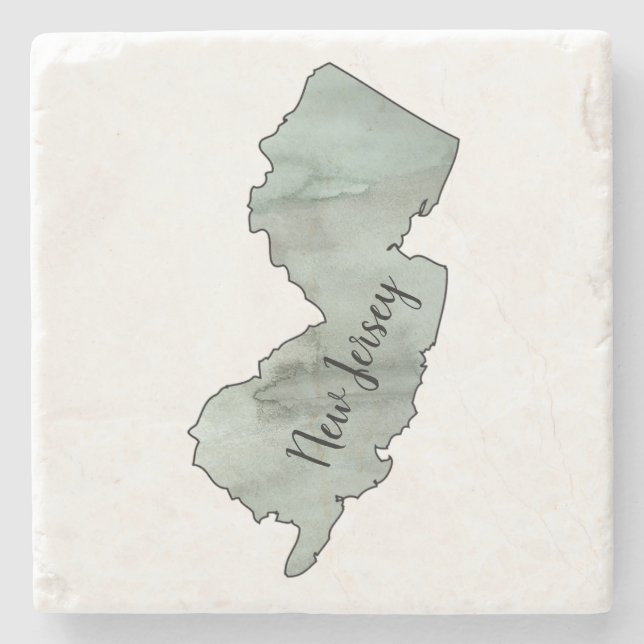 New Jersey Staat Illustration Steinuntersetzer (Vorderseite)
