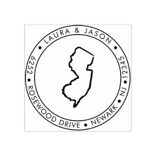 New Jersey Staat Map Rücksendeadresse Wood Art Br Gummistempel