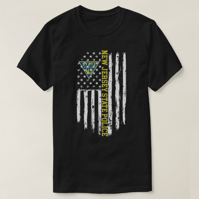 New Jersey Staat Police American Flag T-Shirt (Design vorne)