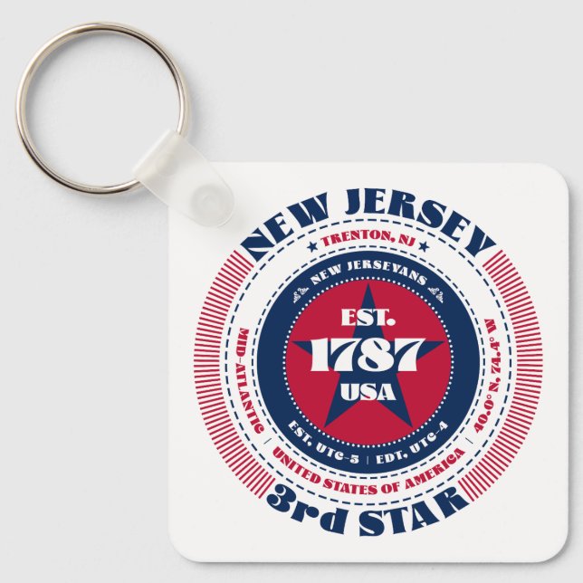 New Jersey Staat Schlüsselanhänger (Vorderseite)
