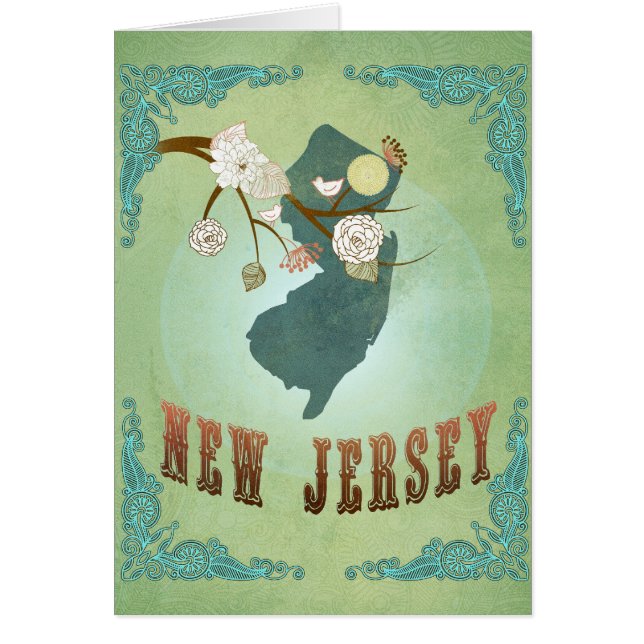 New-Jersey Staats-Karte - Grün (Vorne)