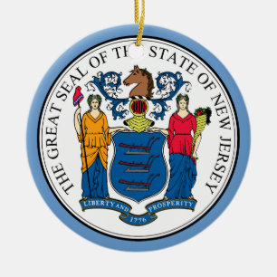 New-Jersey Staats-Siegel-Weihnachtsverzierung Keramikornament