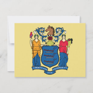 New Jersey Staatsflagge Garten Freiheit Wohlstand Postkarte