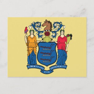 New Jersey Staatsflagge Garten Freiheit Wohlstand Postkarte