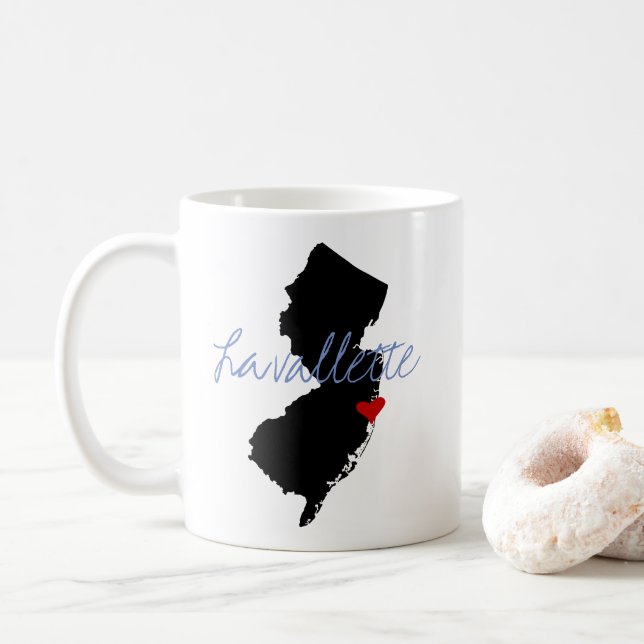 New Jersey Stadt mit Herz Kaffeetasse (Mit Donut)