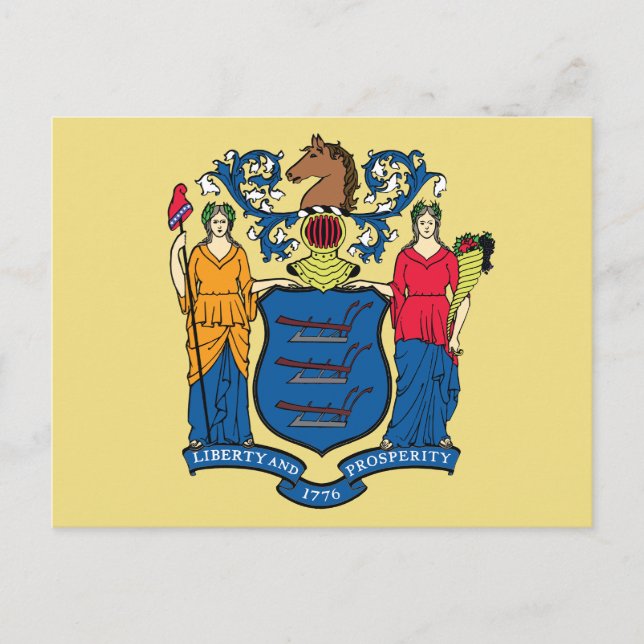 New Jersey State Flag Garden Liberty Prosperity  Postkarte (Vorderseite)