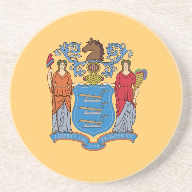 New Jersey State Flag Getränkeuntersetzer (Vorne)
