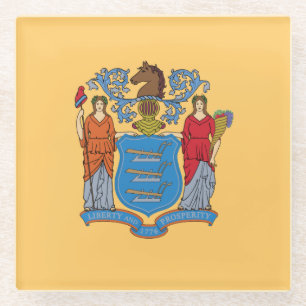 New Jersey State Flag Glasuntersetzer
