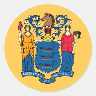 New Jersey State Flag Runder Aufkleber