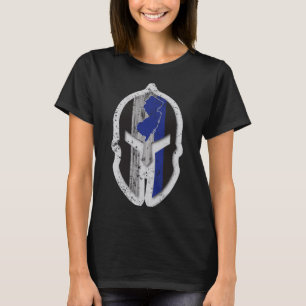 New Jersey State Laus Dünne Blaue Linie Spartan _1 T-Shirt