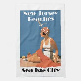 New Jersey Strände ~ Sea Isle City Geschirrtuch