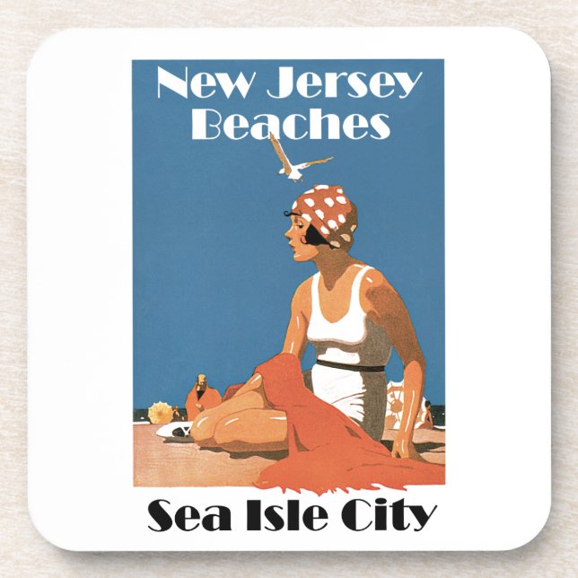 New Jersey Strände ~ Sea Isle City Untersetzer (Vorderseite)