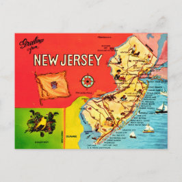 New Jersey Strandkarte Postkarte