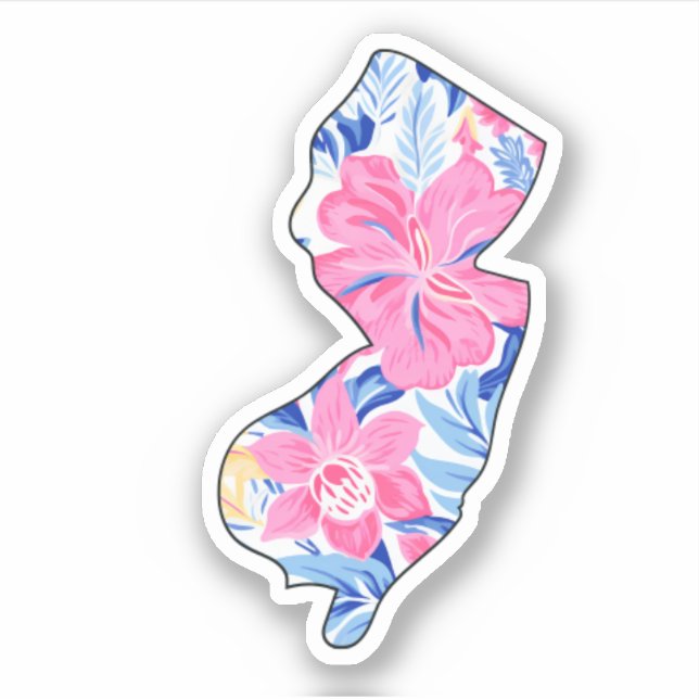 New Jersey - Summer Sticker - Lilly Inspiriert (Vorderseite)