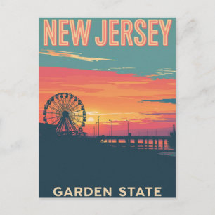 New Jersey Sunset Promenade Postkarte